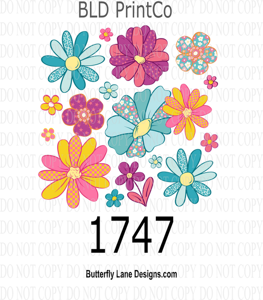 D1747 Retro Flowers