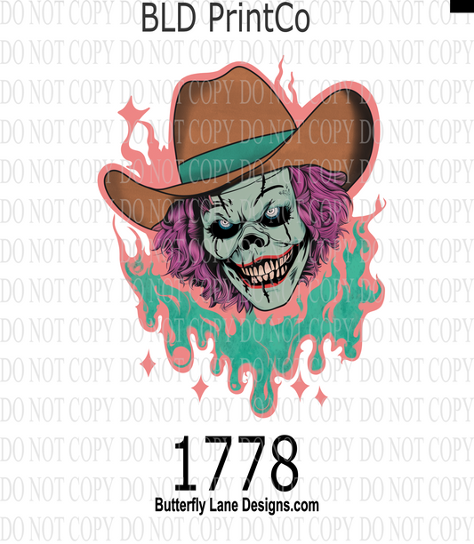 D1778 Halloween Cowboy Clown