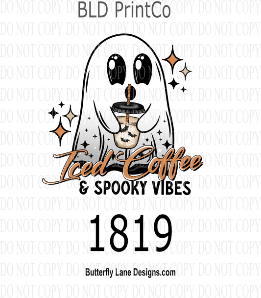 D1819 Iced Coffee Ghostie Black Text