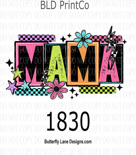 D1830 Mama Bright Rainbow & checkers