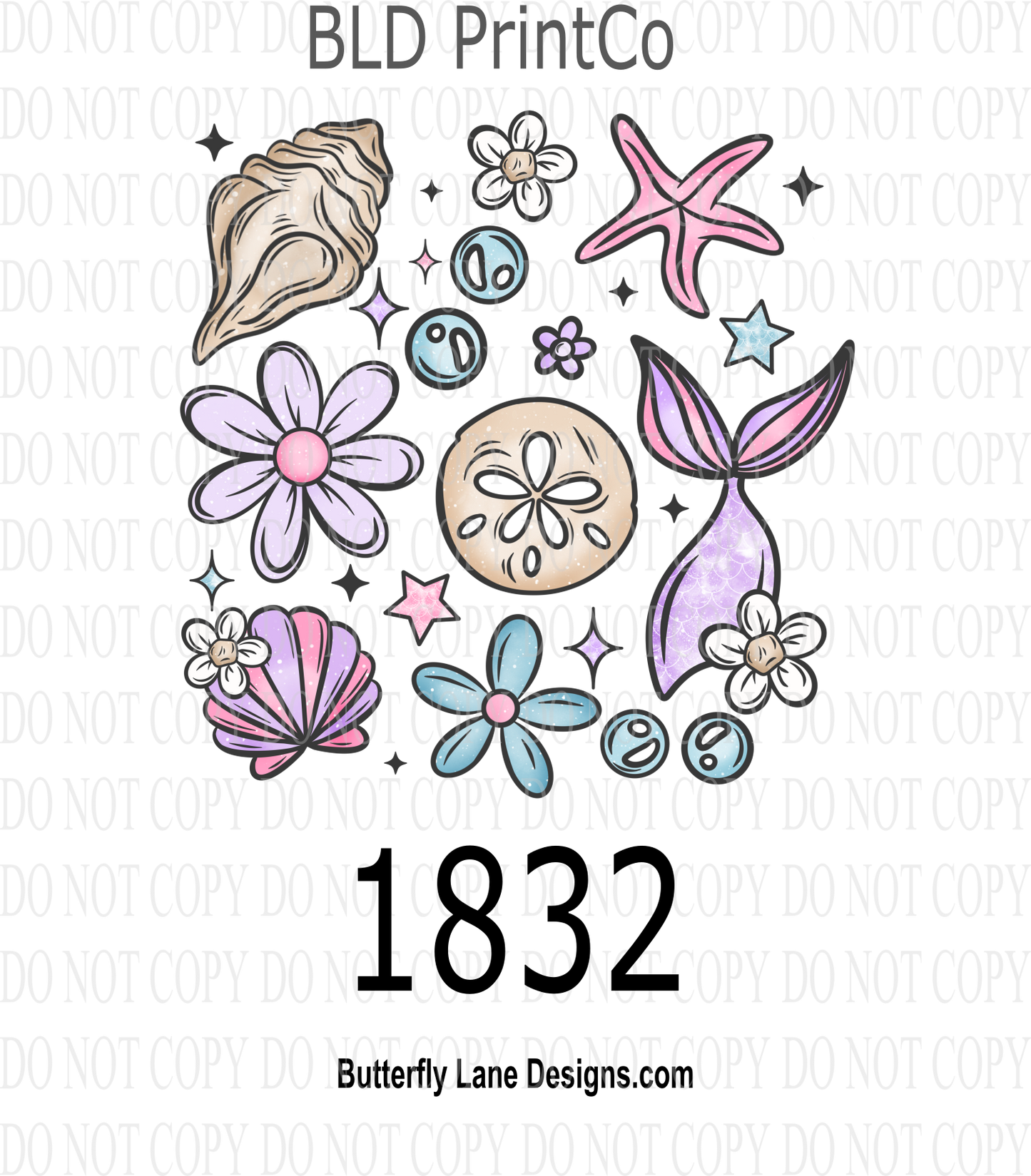 D1832 Mermaid_Florals_Collage