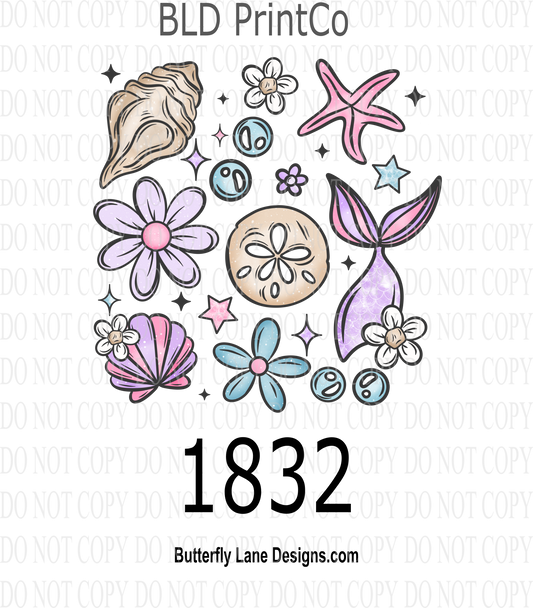 D1832 Mermaid_Florals_Collage