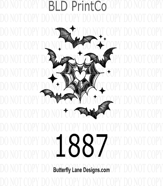 D1887 Bats, Hearts & Webs
