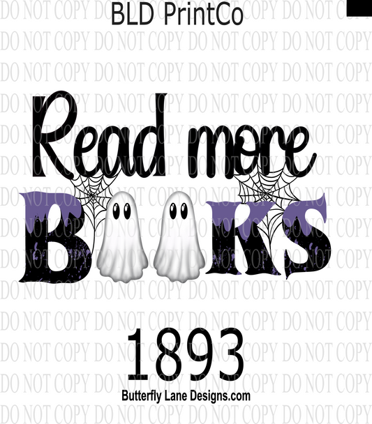 D1893 Read more books-Ghosties-Hand drawn