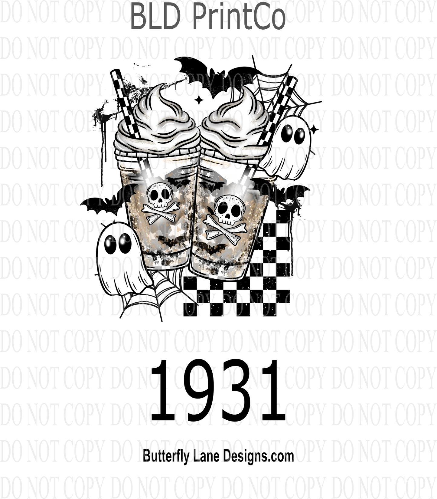 D1931 Skull ghost coffee