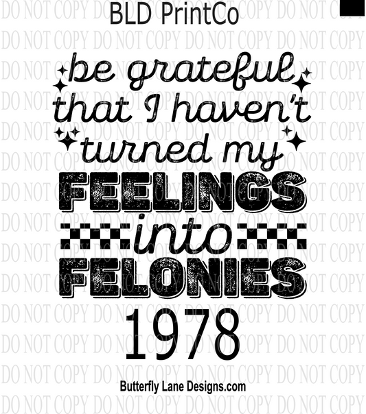 D1978 Be grateful I haven't turned my feelings into felonies
