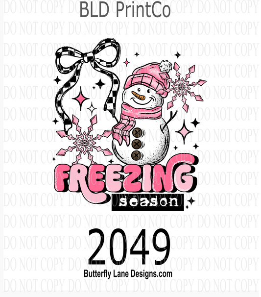 D2049 Pink snowmen-Freezin season