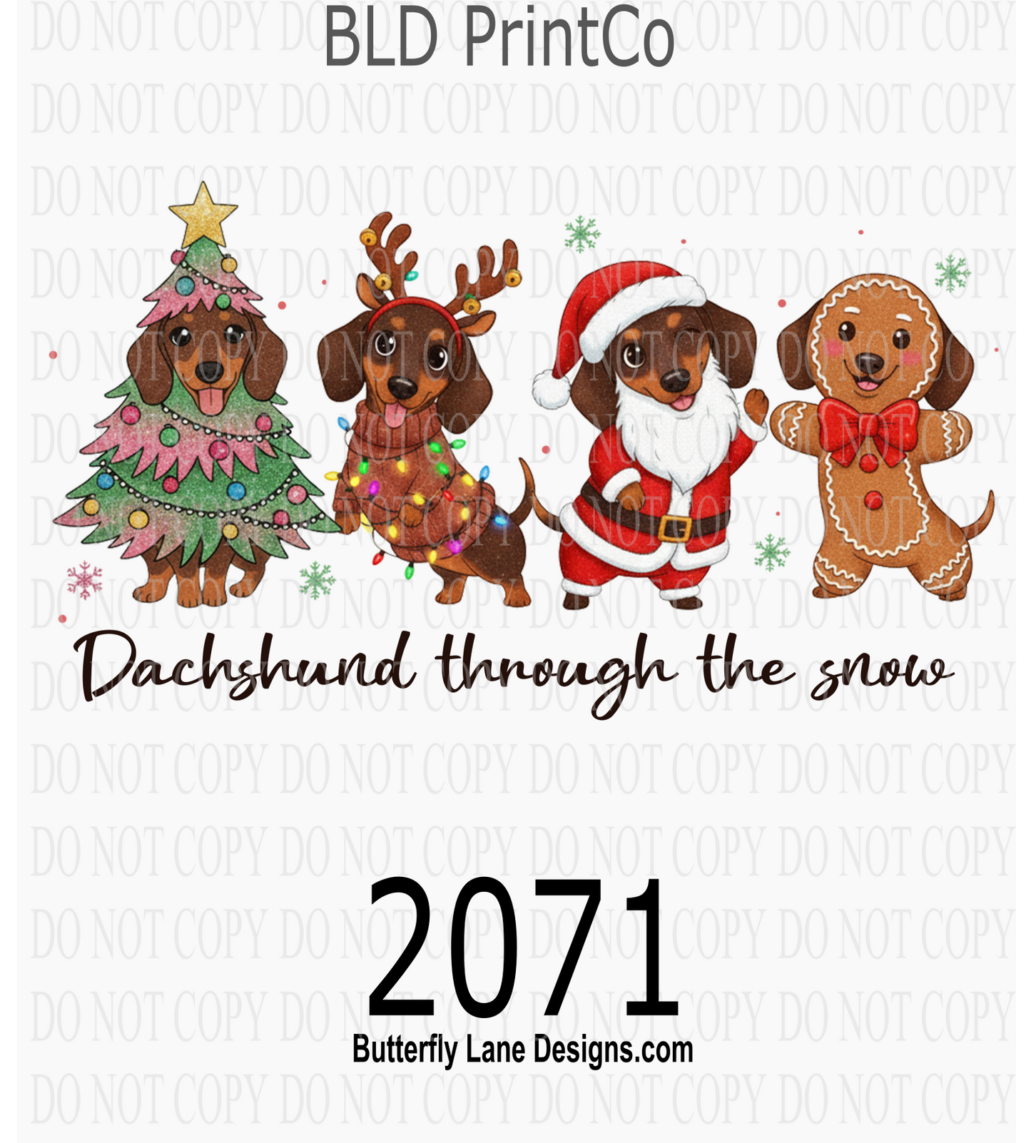 D2071 Dachshund through snow