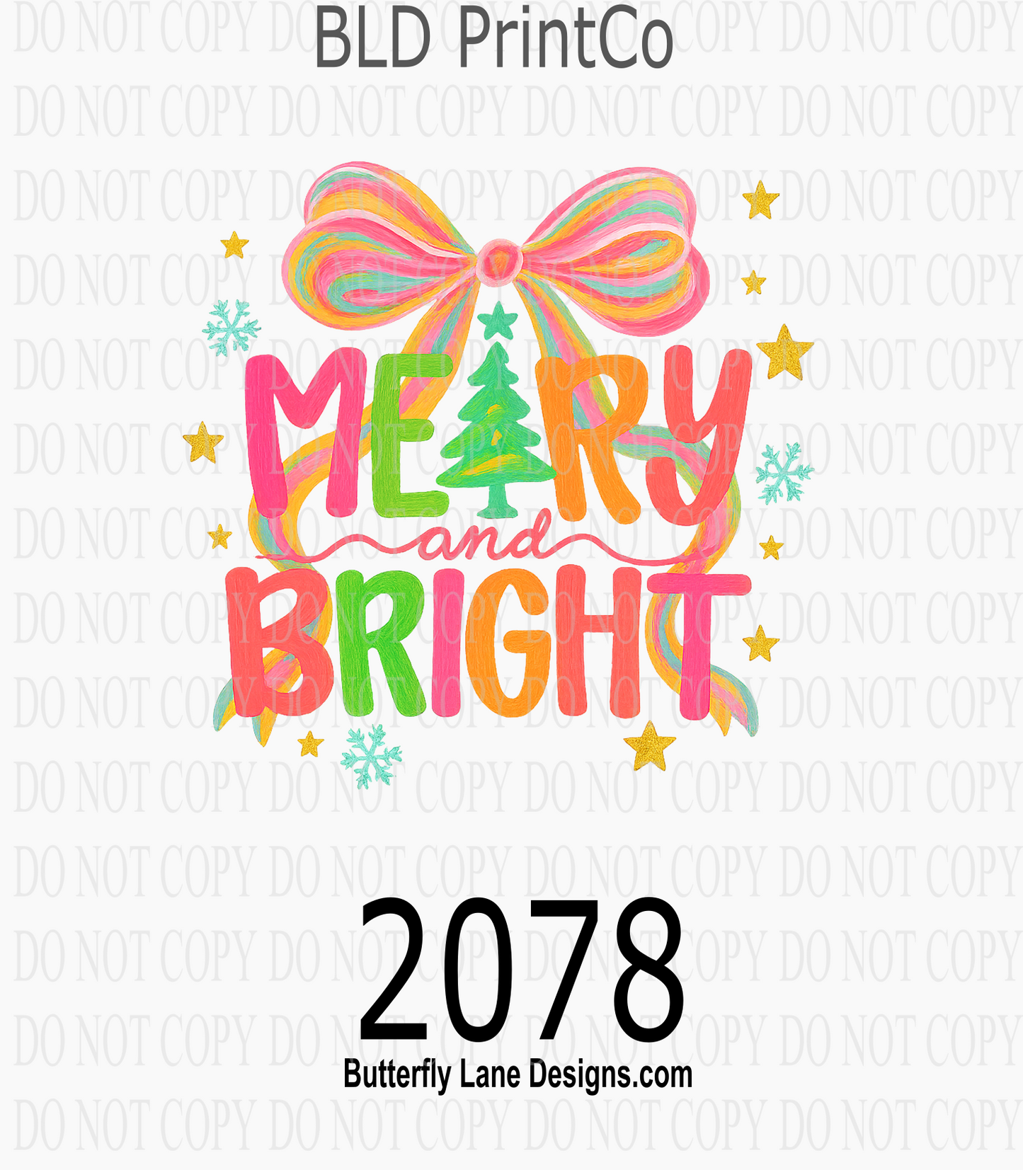 D2078 merry and bright bow