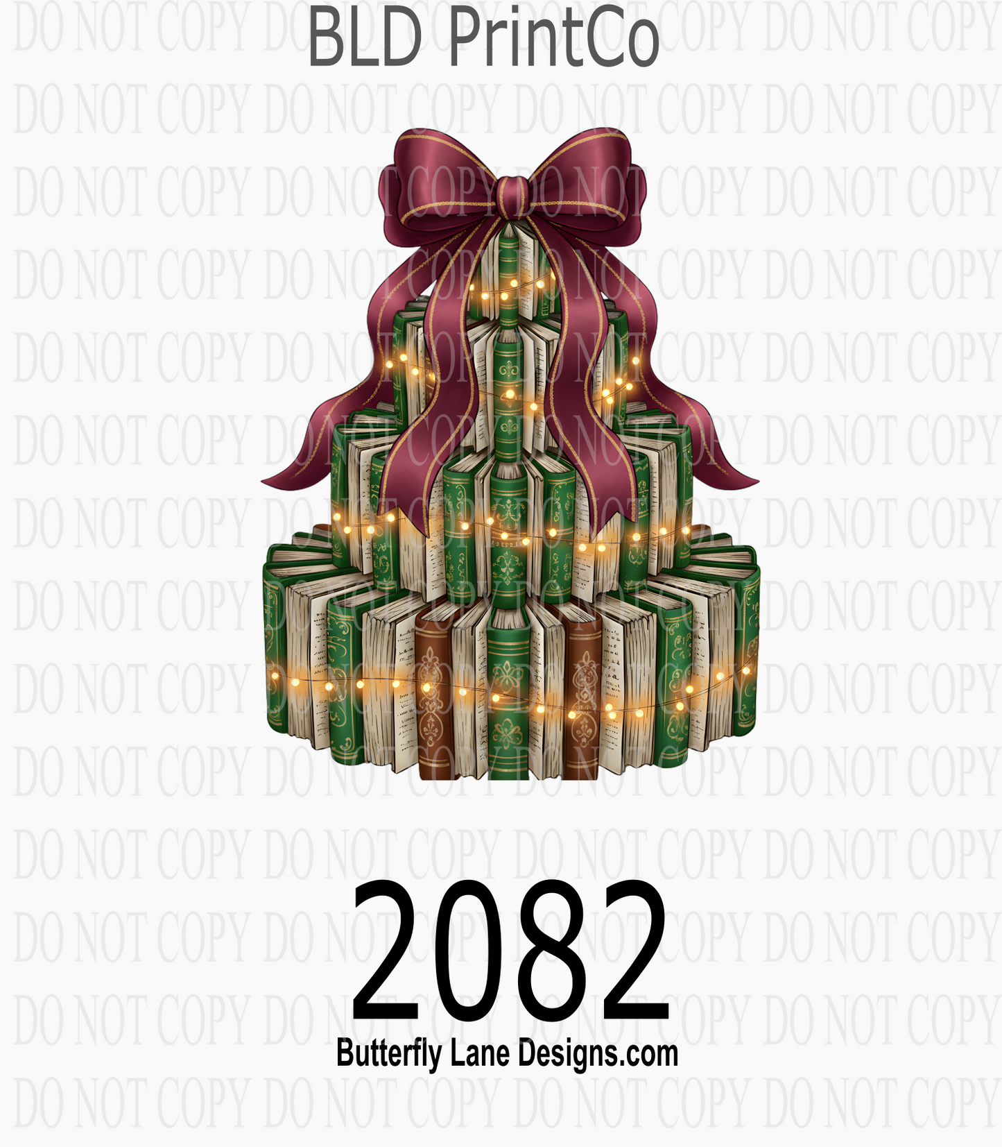 D2082 Christmas Book Tree Librarian Christmas