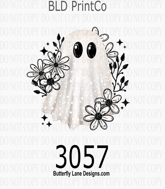 Grunge Floral Ghost | Floral Accents & Star Details | D3057
