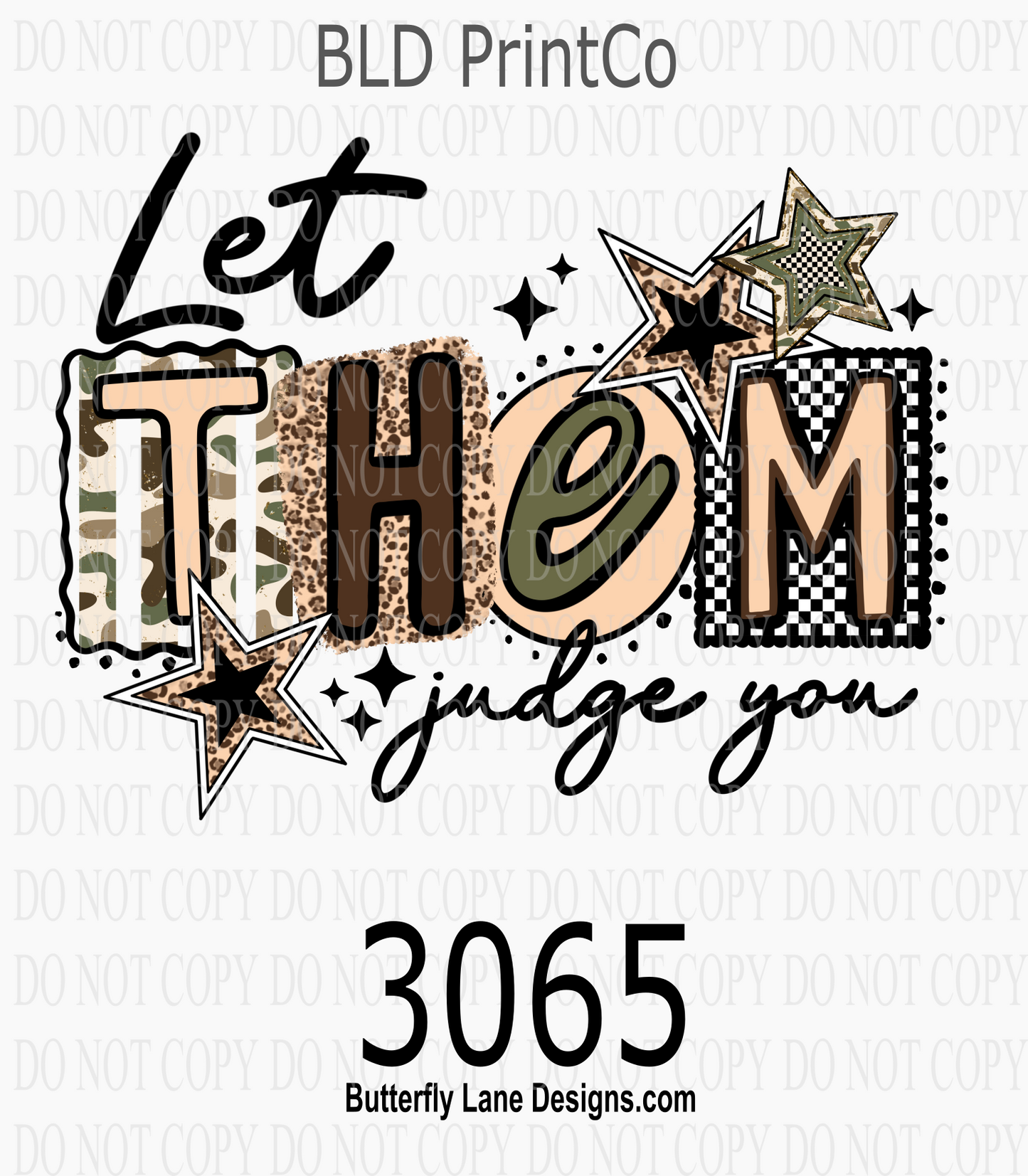 Let Them Judge You | Animal Print & Checkered Stars | D3065