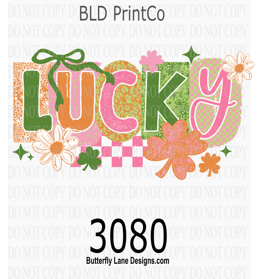St. Paddy’s | Lucky Floral & Checkered Mixed Pattern Letters | D3080