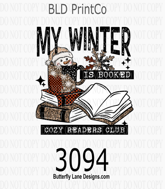 Retro Winter Bookworm | MY winter is booked | D3094