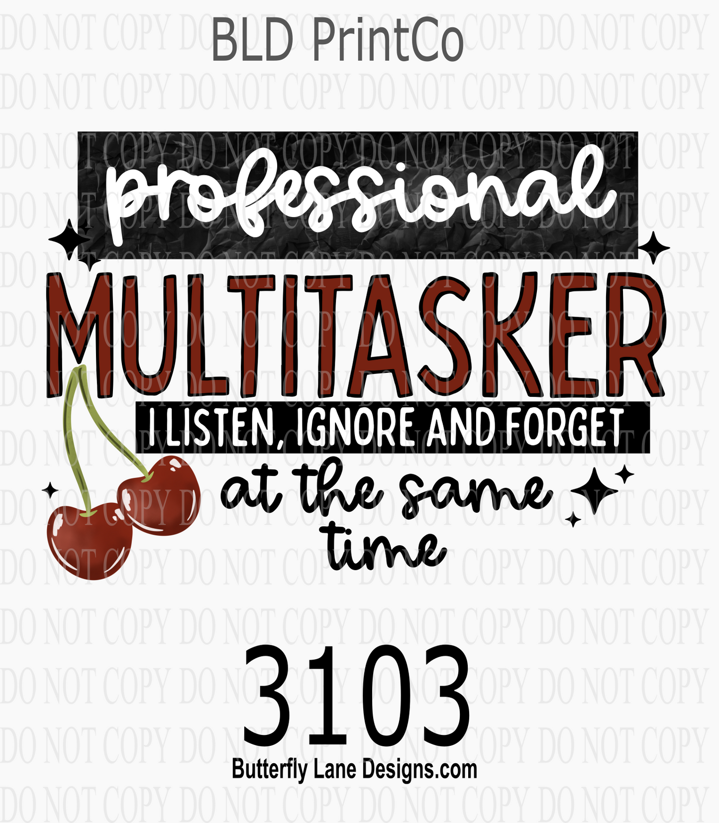 Sarcastic Multitasker | Cherry & Checkered Quote | D3103