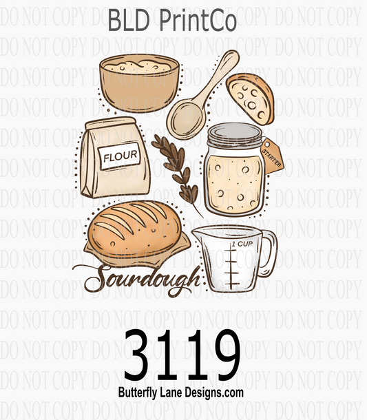 Sourdough Bread Maker Collage | Hand-Drawn Baking Aesthetic | D3119