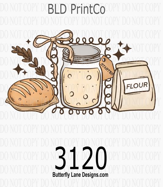 Sourdough Starter & Bread | Loopy Frame Baking Design | D3120