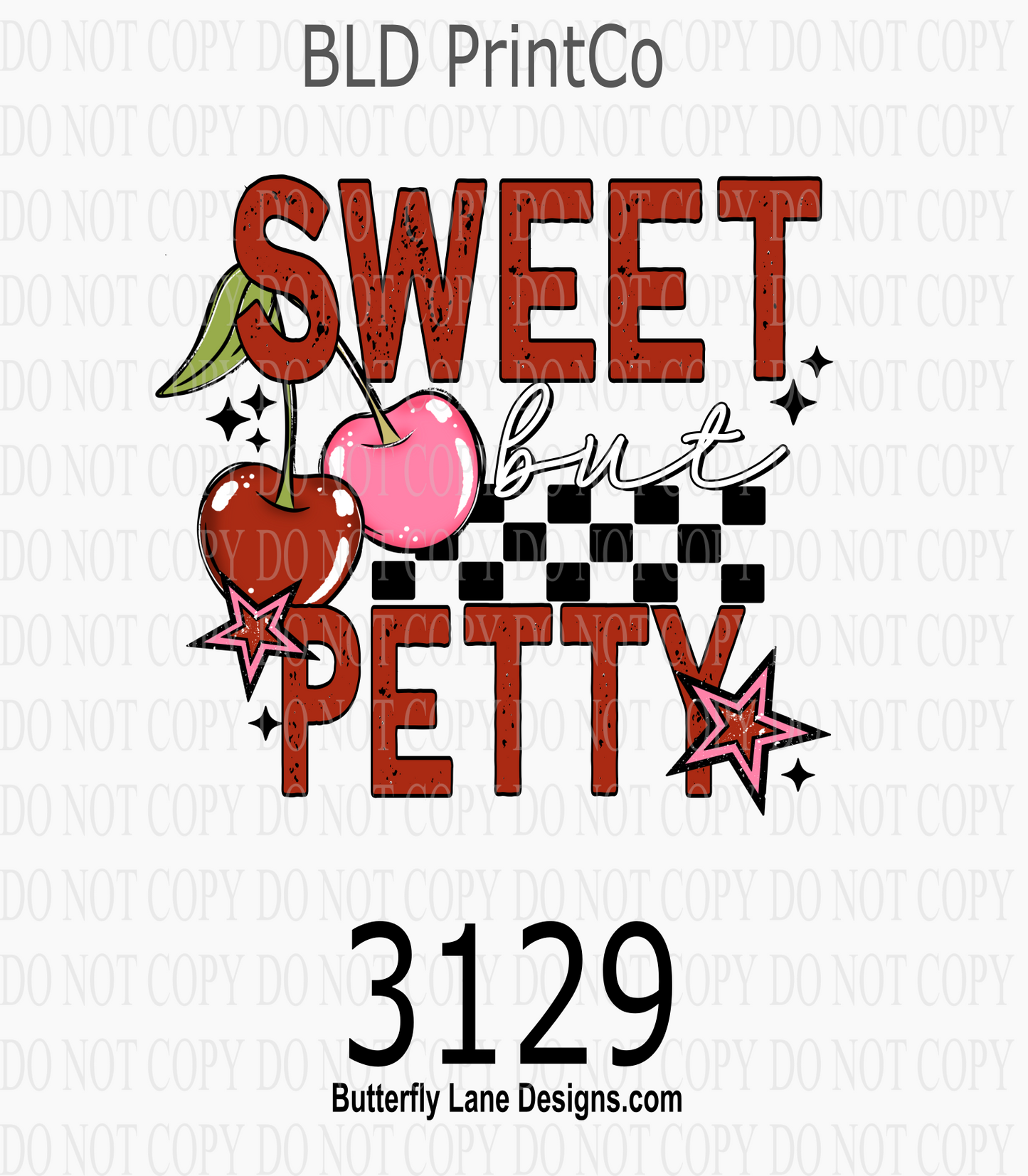 Sweet But Petty | Checkered Pattern & Cherry Duo | D3129