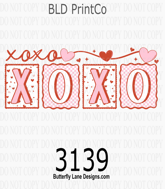 Sweet Valentine XOXO | Scalloped Frames & Checkered Hearts | D3139