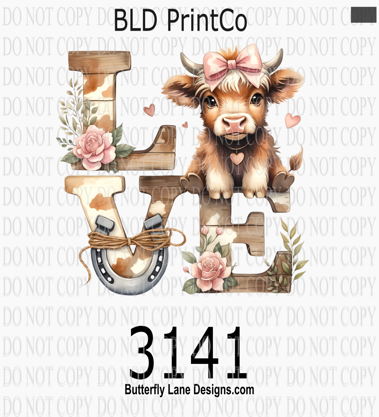 D3141 Love_Cute Highland cow