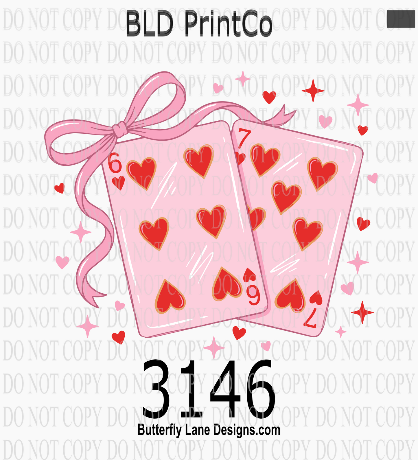 D3146 - 6-7 Heart Playing cards Valentine