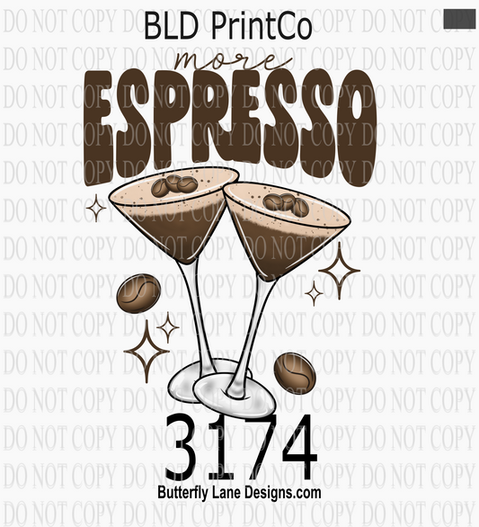 More Espresso | Espresso Martini Glasses & Coffee Beans | D3174