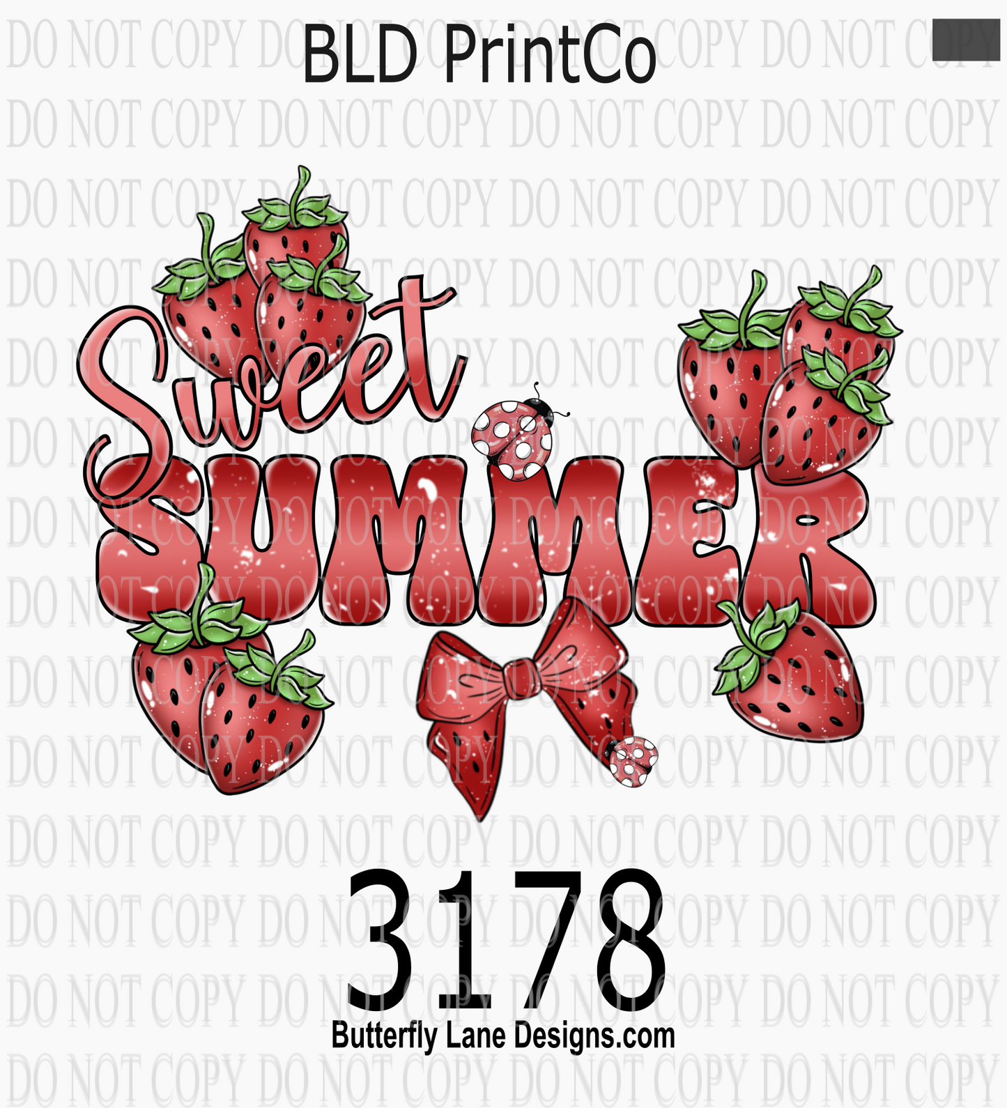 Sweet Summer | Hand drawn Strawberries,| D3178