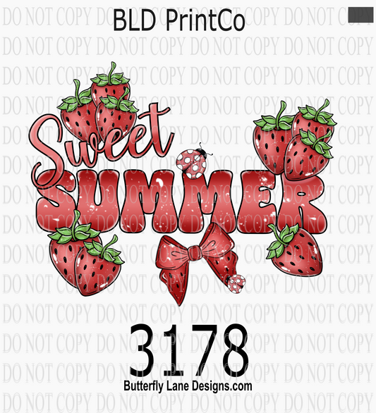 Sweet Summer | Hand drawn Strawberries,| D3178