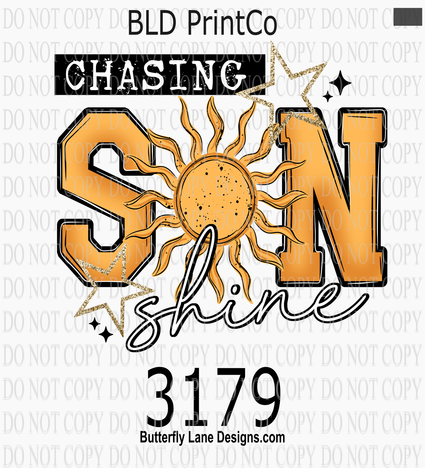 Retro Sunshine | Varsity Letter Sun & Stars Graphic | D3179