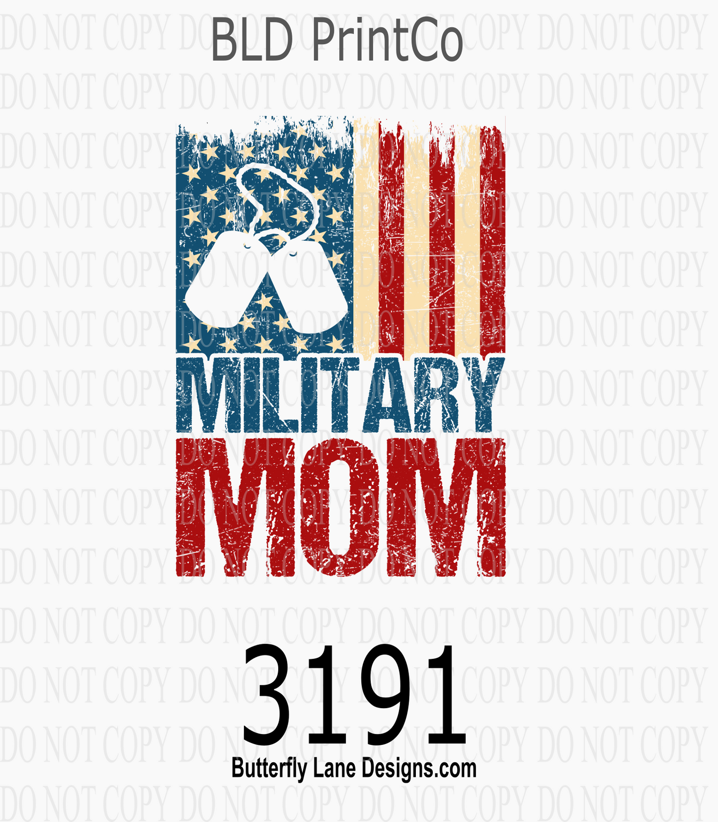 Military Mom | Distressed American Flag Dog Tags | D3191