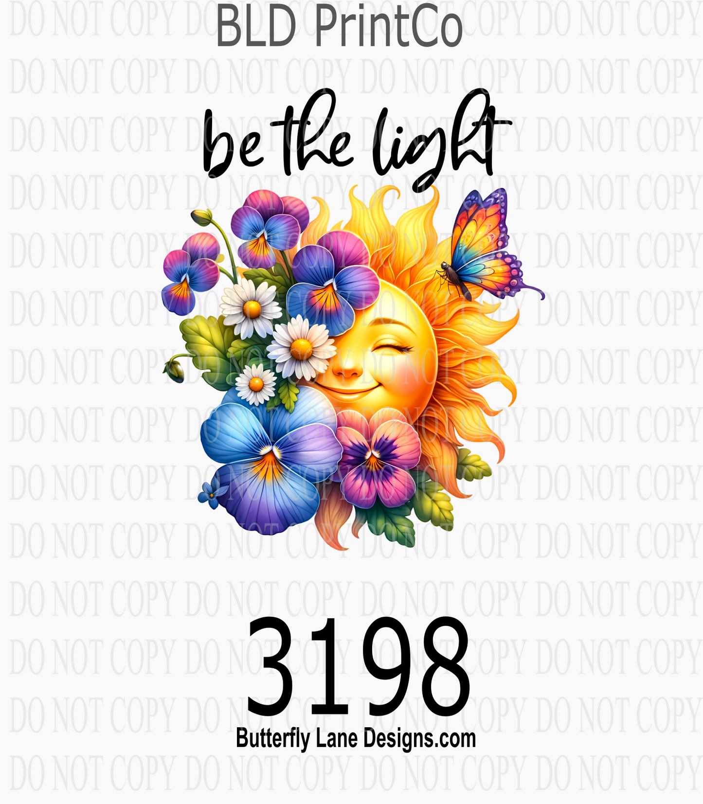 Be The Light | Floral Butterfly Sun | D3198