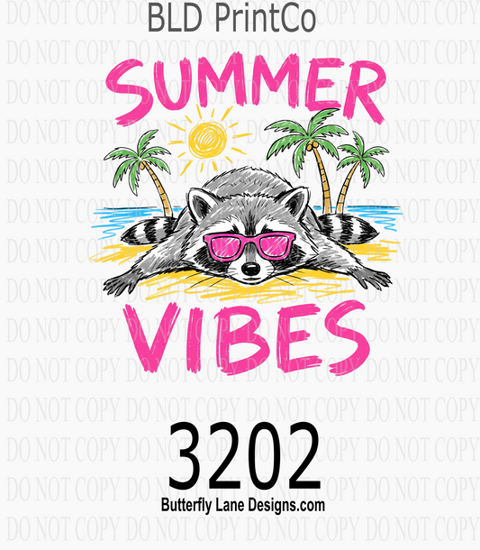 Summer Vibes | Raccoon Beach Day | D3202