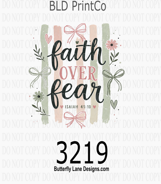Faith Over Fear | Coquette Bow Stripes | D3219