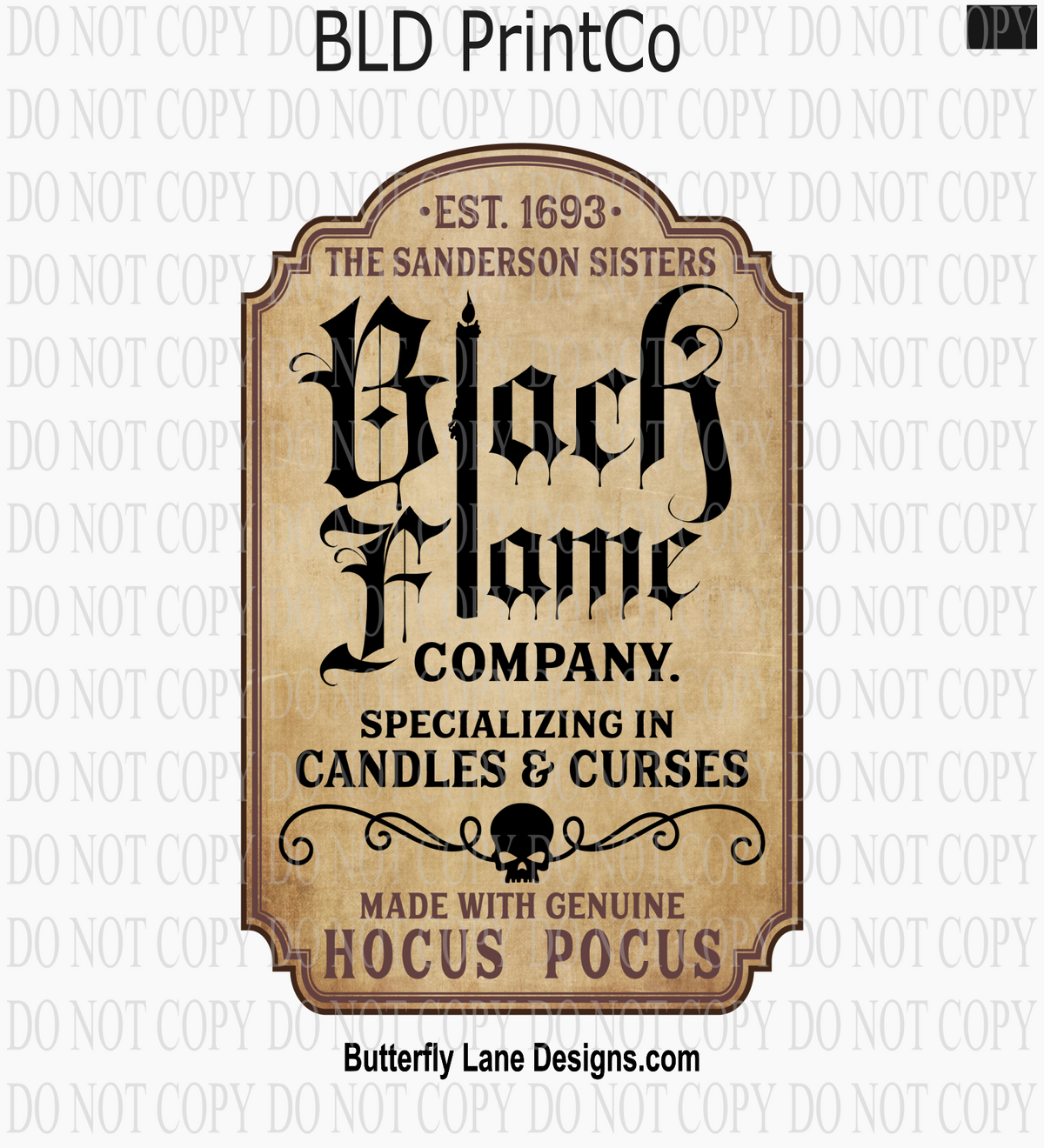 Black Flame Company Vintage Label Tan | D3370
