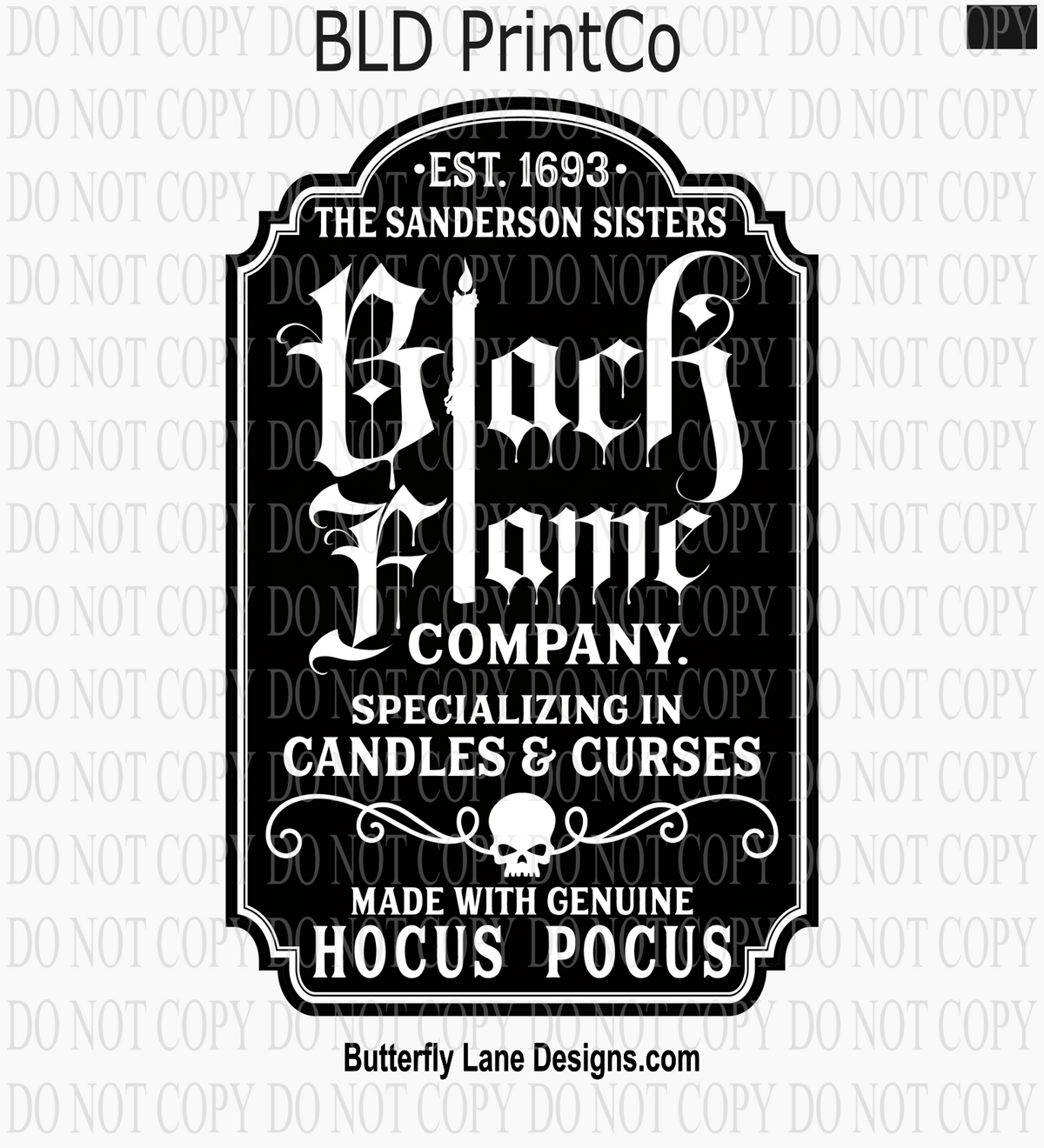 Black Flame Company Vintage Label  | Black- D-3371