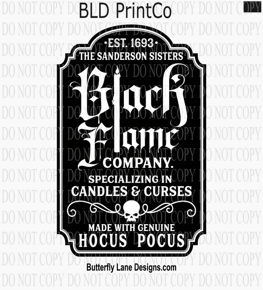 Black Flame Company Vintage Label  | Black- D-3371