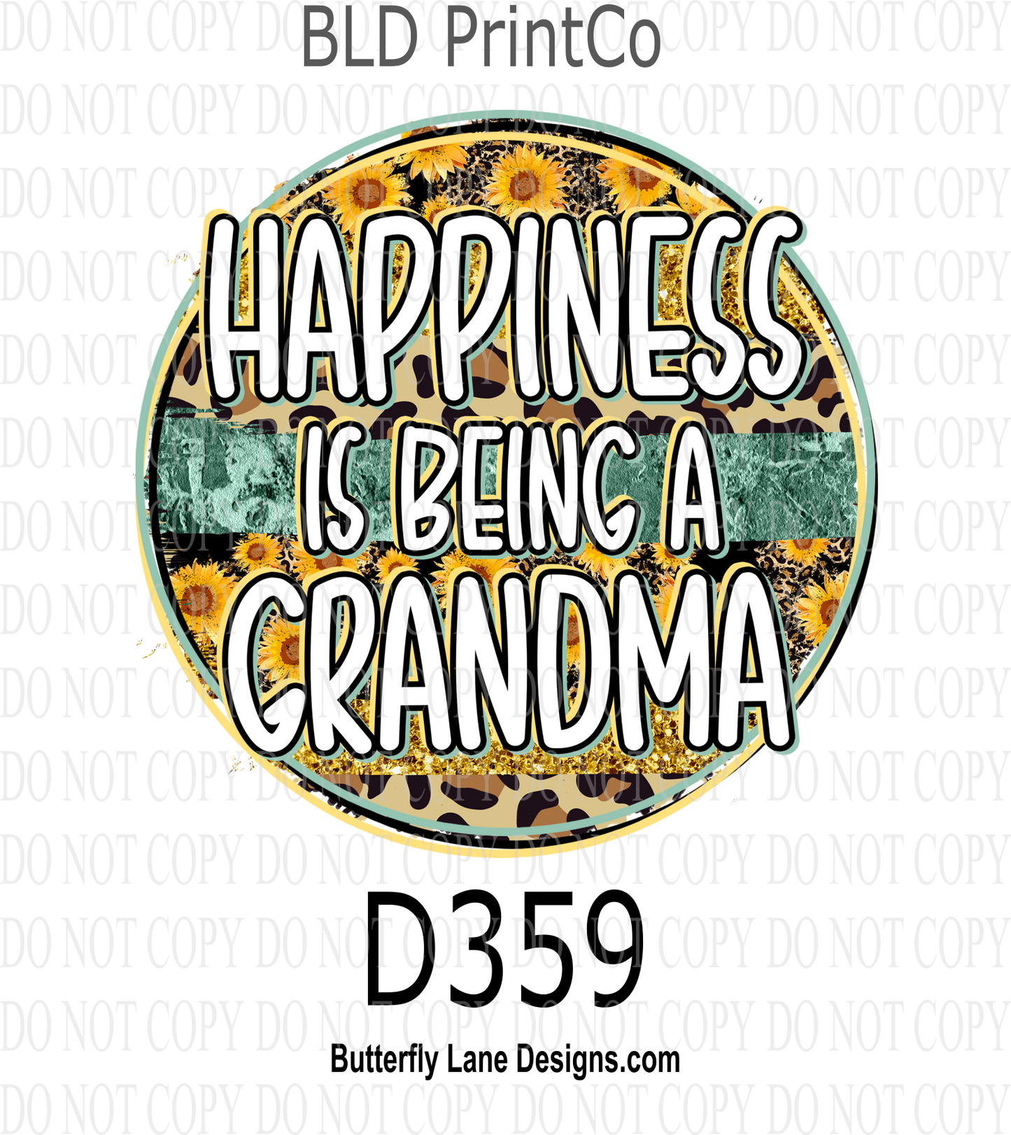 D359 Happiness is being a grandma ::  Clear Decal :: VC Decal