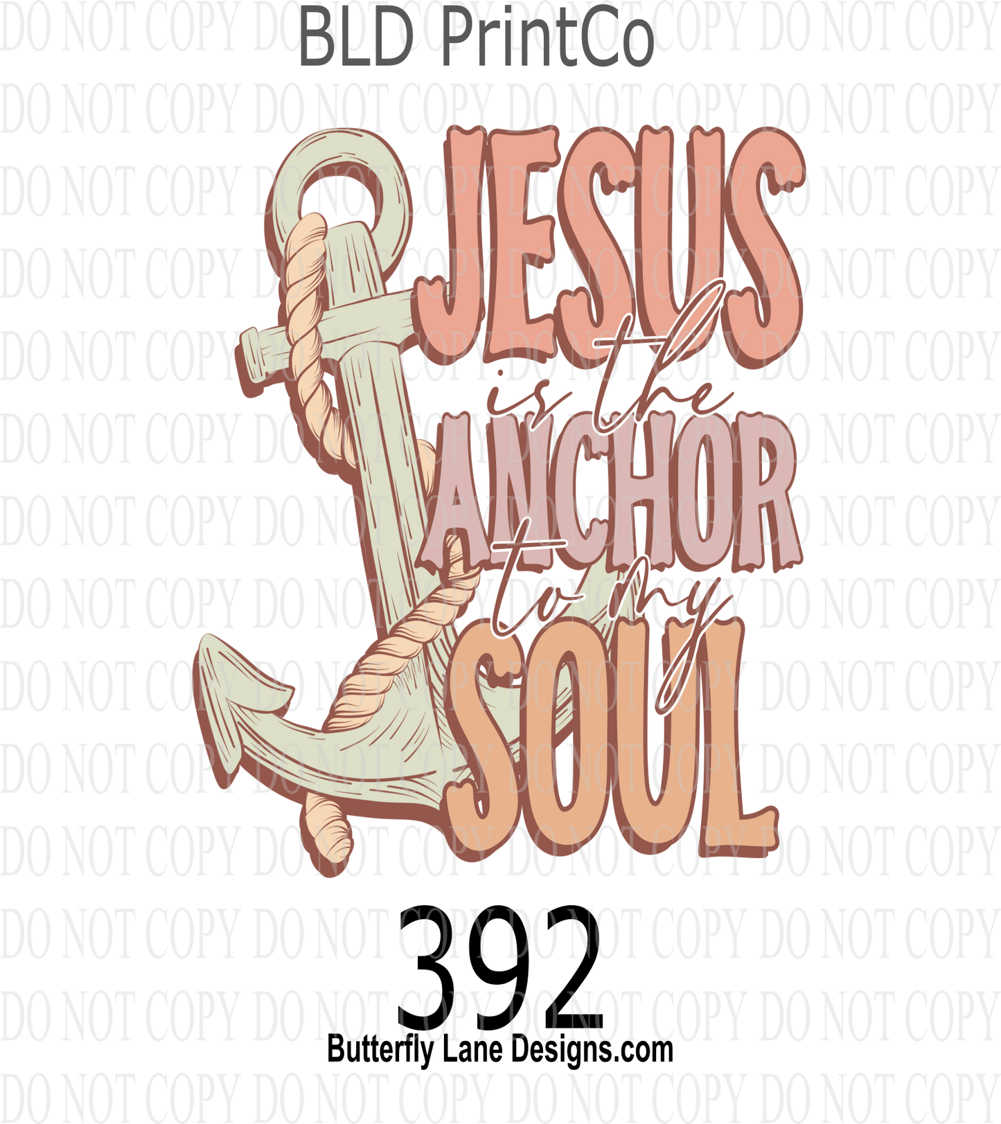 D392 Jesus is the Anchor to the Soul ::  Clear Decal :: VC Decal