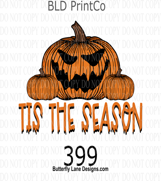 D399 Tis the season-Spooky Jack O'lantern::  Clear Decal :: VC Decal
