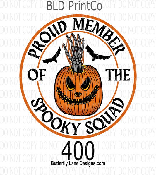 D400 Proud Member of the spooky squad::  Clear Decal :: VC Decal