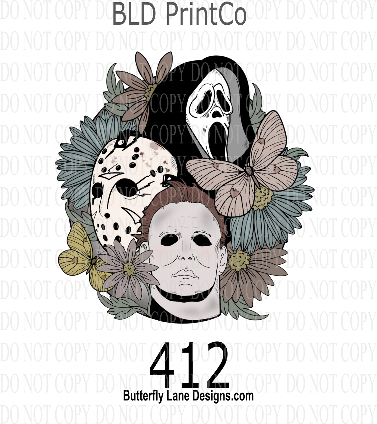 D412 Horror Movie Fan Clear Decal VC Decal Butterfly Lane Designs