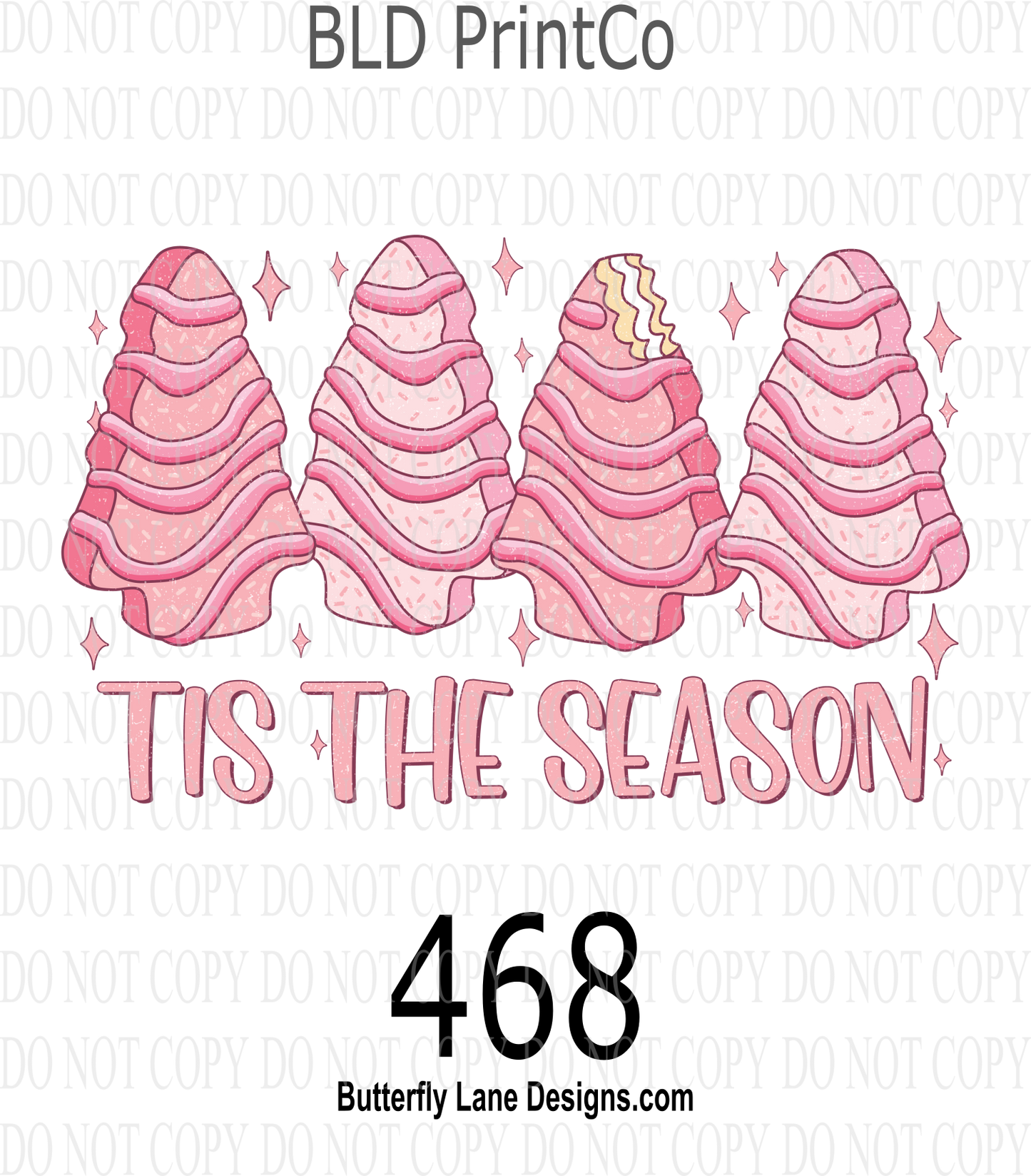 D468 Tis the season- Cake- Pink ::  Clear Decal :: VC Decal