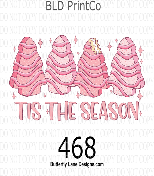 D468 Tis the season- Cake- Pink ::  Clear Decal :: VC Decal