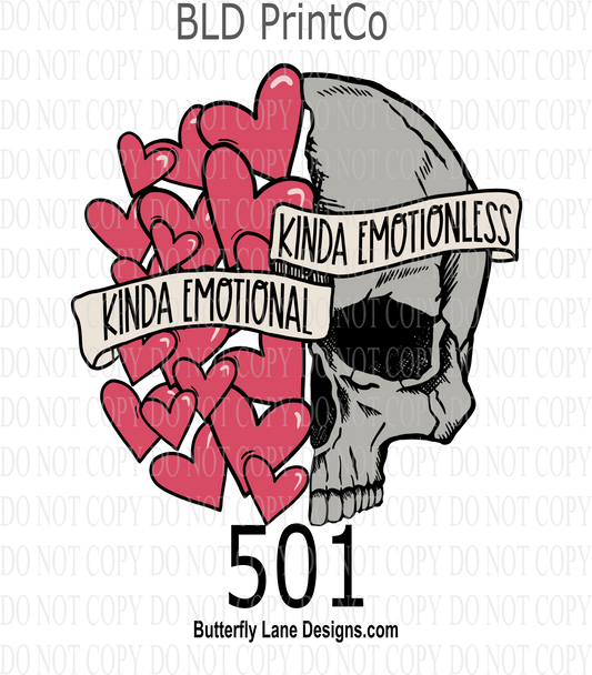 D501 Kinda Emotionless- Kinda emotional-Valentines Day::  Clear Decal :: VC Decal