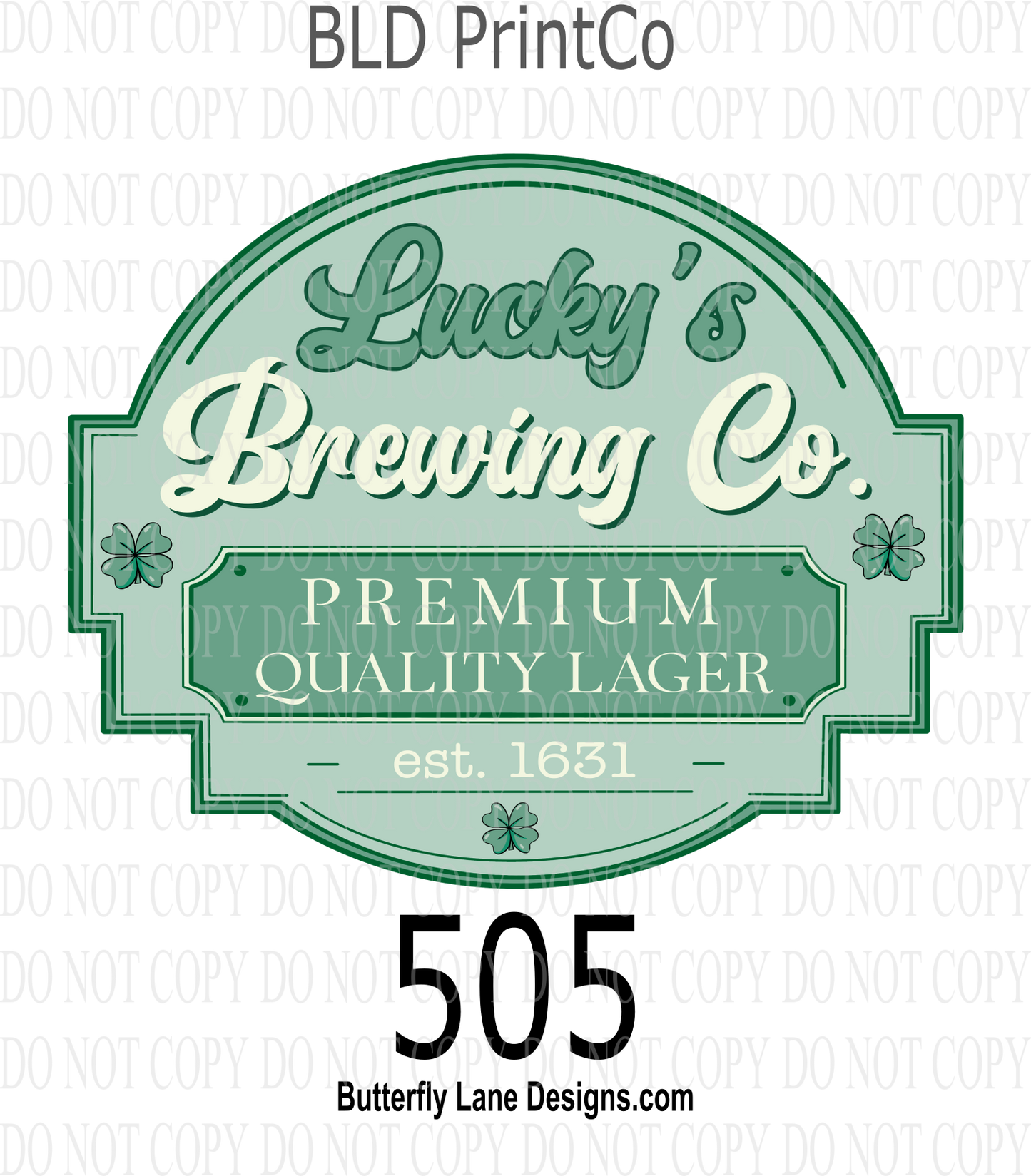 D505 Luckys Brewing::  Clear Decal :: VC Decal