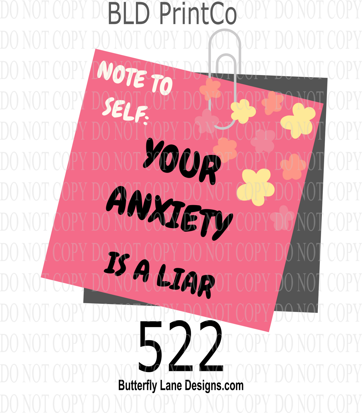 D522 NOTE TO SELF 3- Your Anxiety is a liar *PG Version*:  Clear Decal :: VC Decal