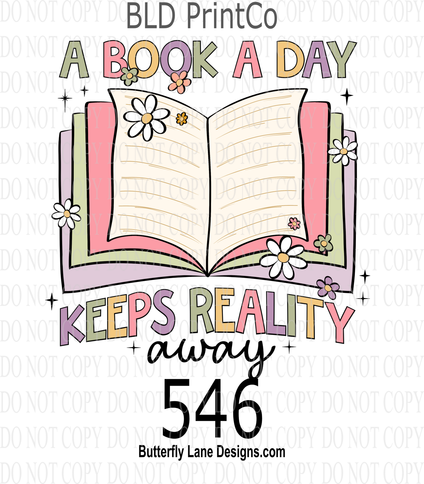 D546 - A book a day keeps reality away   ::  Clear Decal :: VC Decal