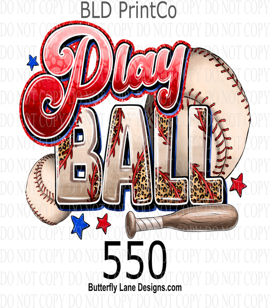 D550 Play Ball- Baseball:  Clear Decal :: VC Decal