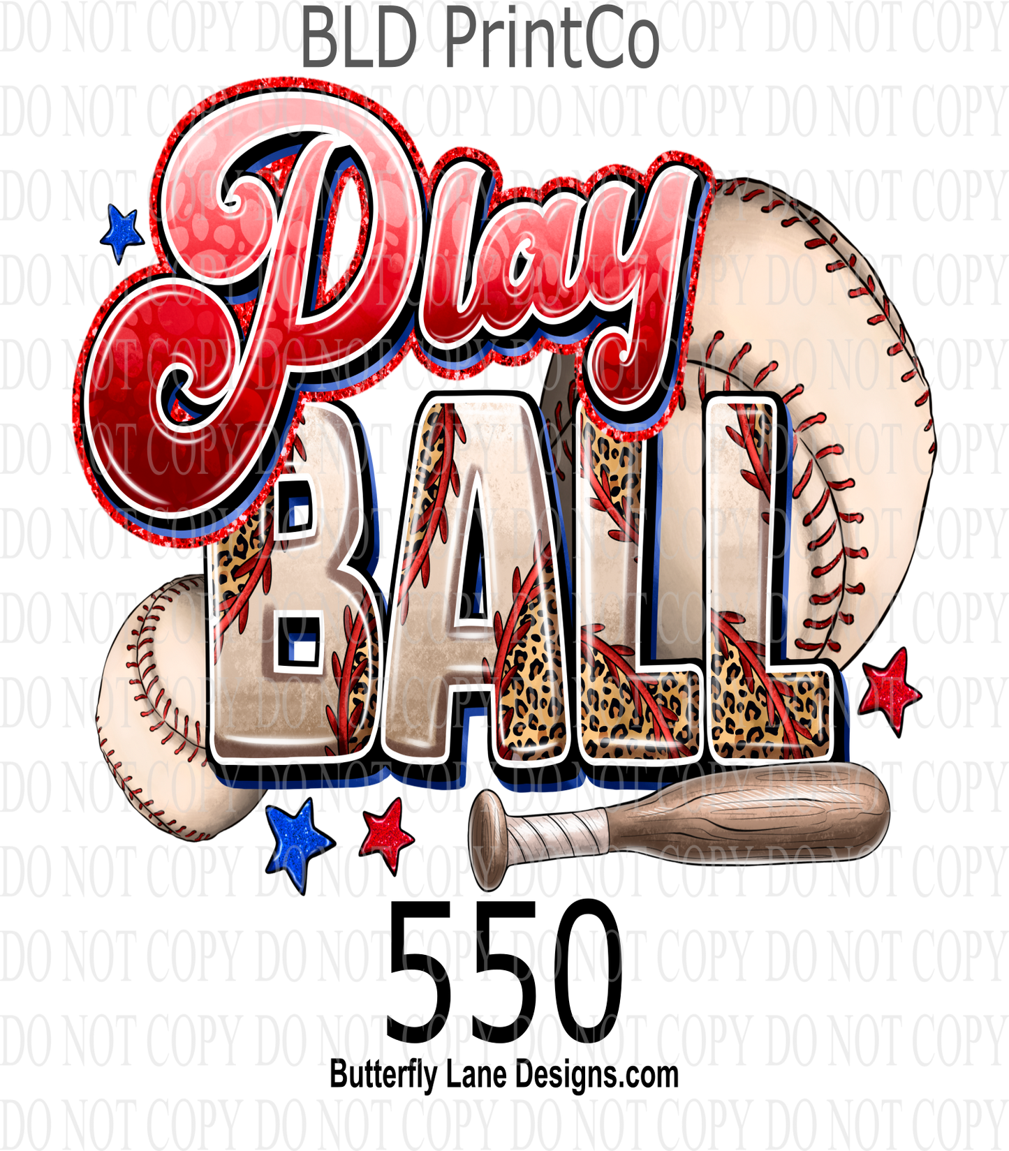 D550 Play Ball- Baseball:  Clear Decal :: VC Decal