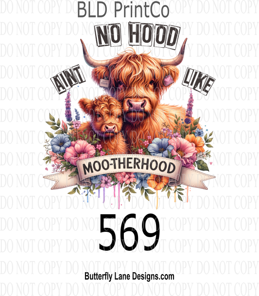 D569 No hood like motherhood ::  Decal